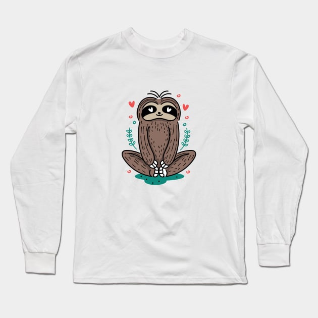 Sloth Cute Design Long Sleeve T-Shirt by Utopia Shop